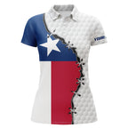 golf polo shirts Texas flag white golf ball skin pattern custom patriot team golf shirts