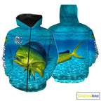 Mahi mahi (Dorado) Fishing Customize Name Fishing Water Camo All Over Printed Shirts Personalized Fishing Gift For Adult