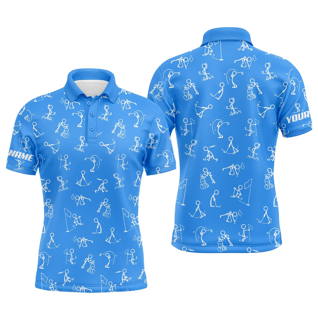 golf polo upf shirts custom name funny golf pattern blue polo shirt best golf wear