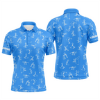 golf polo upf shirts custom name funny golf pattern blue polo shirt best golf wear