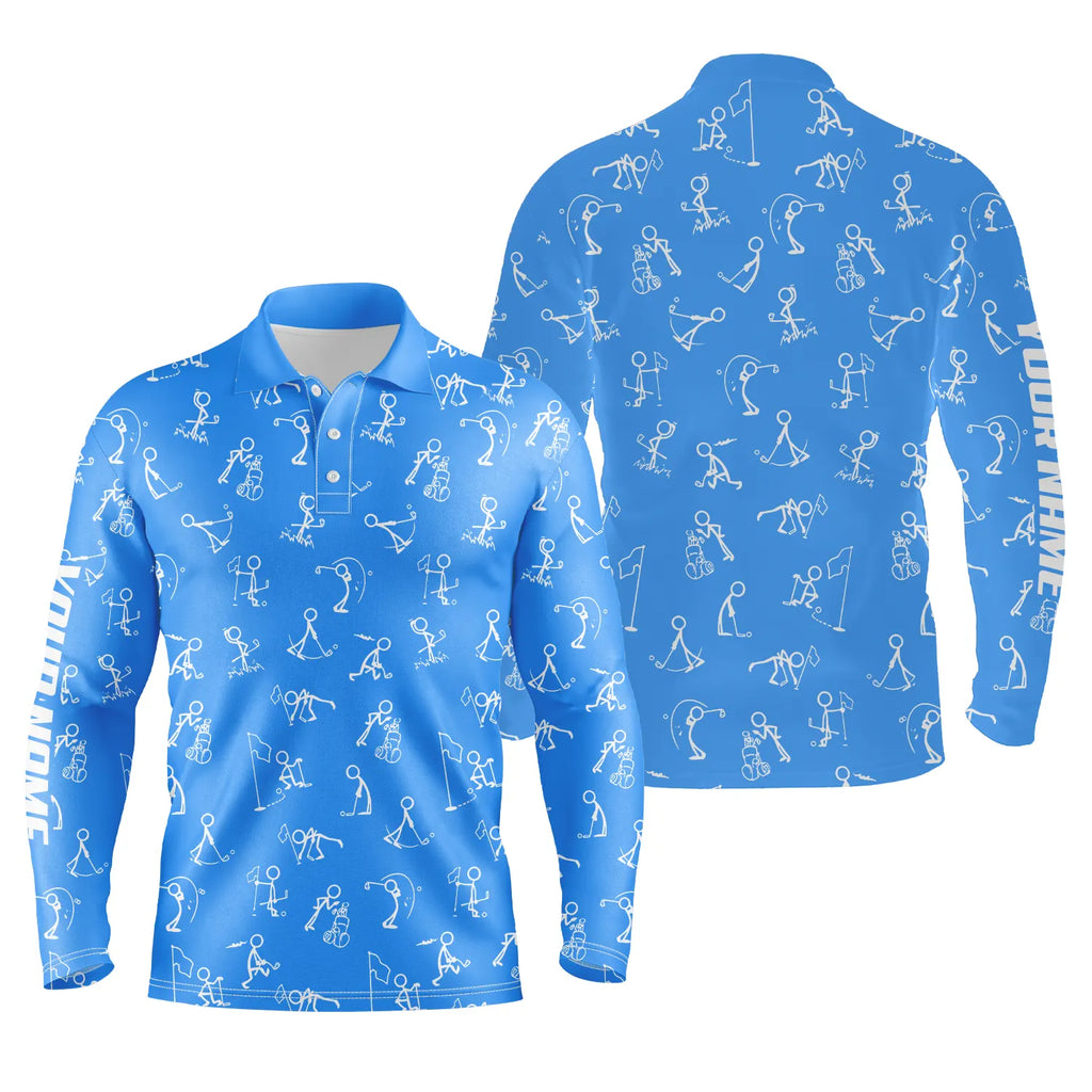golf polo upf shirts custom name funny golf pattern blue polo shirt best golf wear