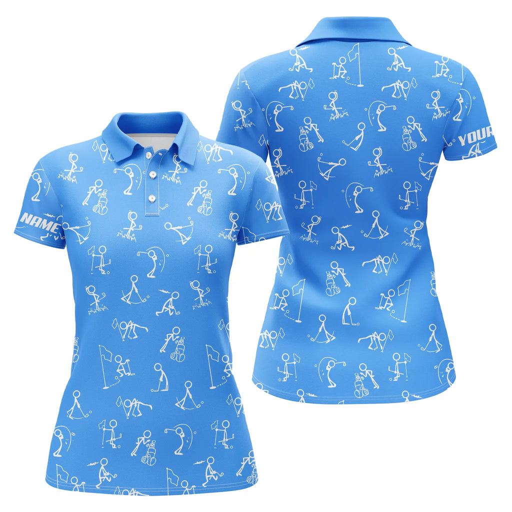 golf polo shirts custom name funny golf pattern blue polo shirt best golf wear