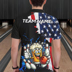 Funny Beer Bowling Shirts Custom US Flag Patriotic Team Bowling Jerseys Uniforms