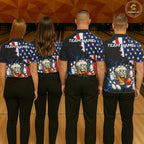 Funny Beer Bowling Shirts Custom US Flag Patriotic Team Bowling Jerseys Uniforms