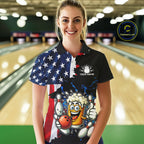 Funny Beer Bowling Shirts Custom US Flag Patriotic Team Bowling Jerseys Uniforms