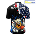 Funny Beer Bowling Shirts Custom US Flag Patriotic Team Bowling Jerseys Uniforms