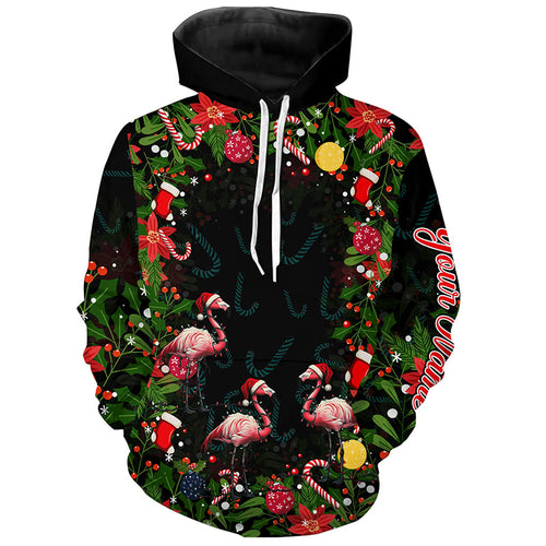 Flamingo Christmas tropical pattern Golf Hoodies custom Christmas golf hoodie outfits