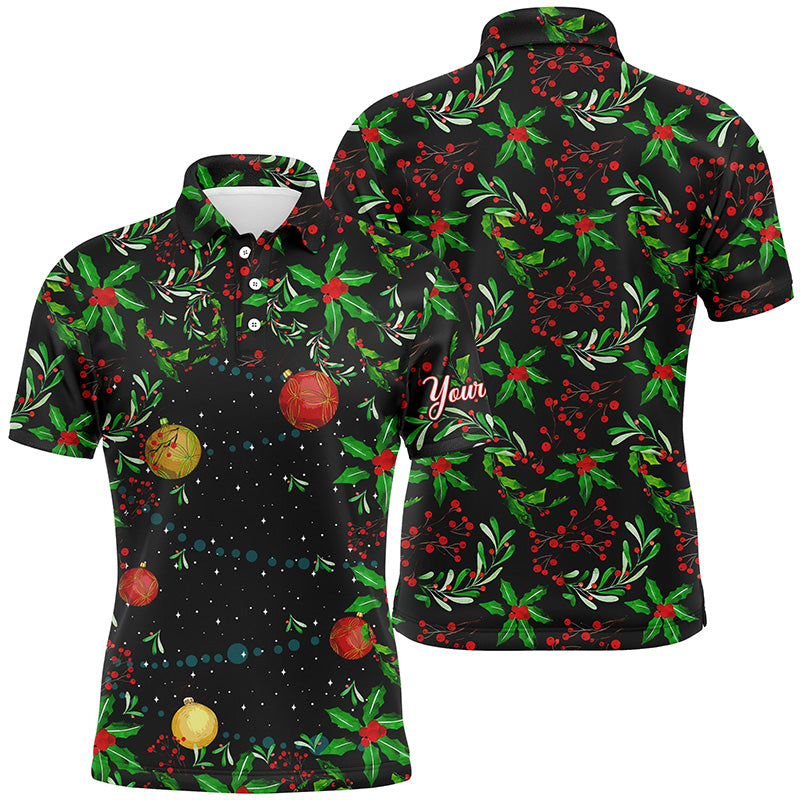 Christmas Tree Pattern golf polo shirt custom Christmas golf clothes