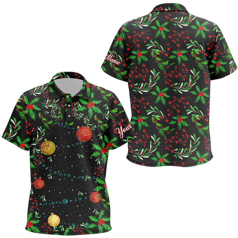 Christmas Tree Pattern golf polo shirts custom Christmas golf clothes