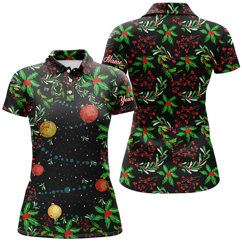 Christmas Tree Pattern golf polo shirt custom Christmas golf clothes