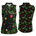Christmas Tree Pattern sleeveless polo shirts custom Christmas golf clothes