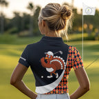 Golf Turkey Thanksgiving Polo Shirt Orange Pumpkin argyle pattern Custom Golf outfit