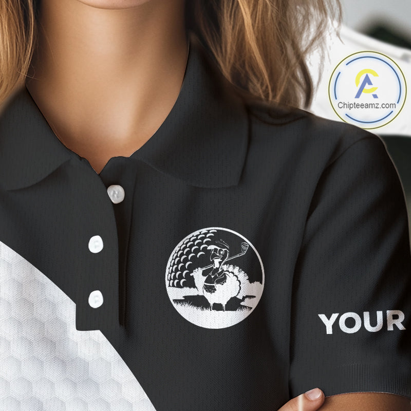 Golf Turkey Thanksgiving Polo Shirt Orange Pumpkin argyle pattern Custom Golf outfit