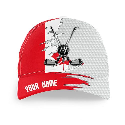Canadian flag golf clubs white golf ball skin Golfer hat custom name patriotic sun hats