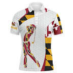 Personalized Maryland flag patriot golf white golf polo shirts custom name golf gifts