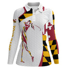 Personalized Maryland flag patriot golf white golf polo shirts custom name golf gifts