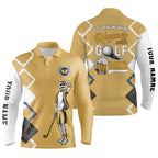 Funny golf skull polo shirts you know what rhymes with golf beer custom name golf performance shirts