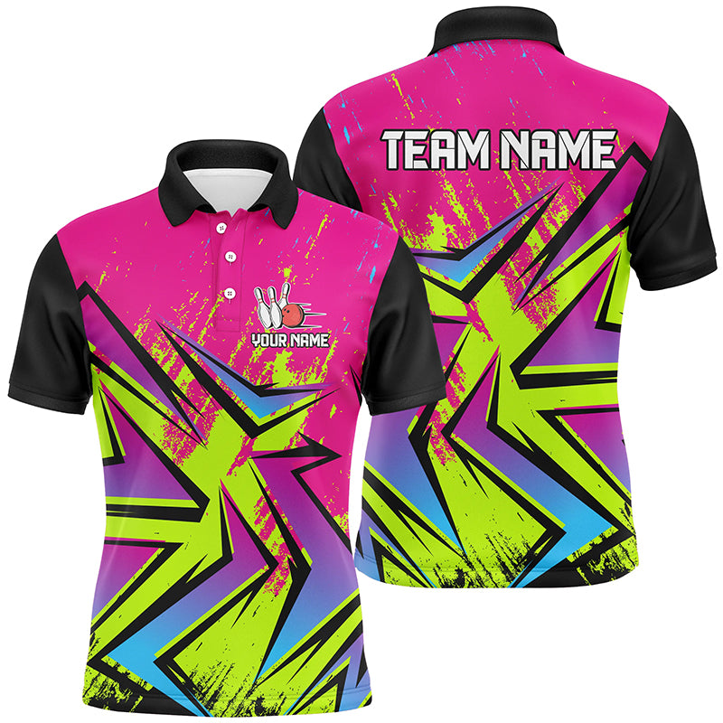 Colorful Bowling Polo, Quarter Zip Shirts Custom Bowling Team Jersey, Gift For Bowlers