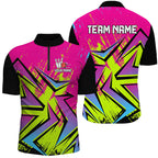 Colorful Bowling Polo, Quarter Zip Shirts Custom Bowling Team Jersey, Gift For Bowlers