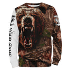 Bear Hunting Camo Customize Name 3D All Over Printed Shirts Personalized Hunting gifts