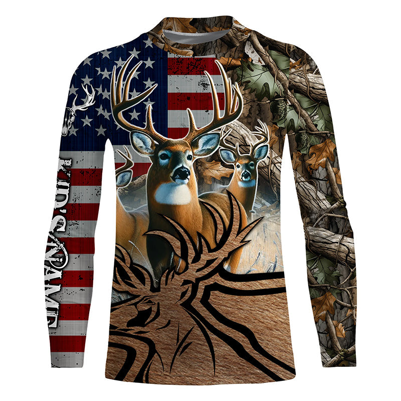 American Deer hunting camouflage shirt Customize Name 3D All Over Printed Shirts