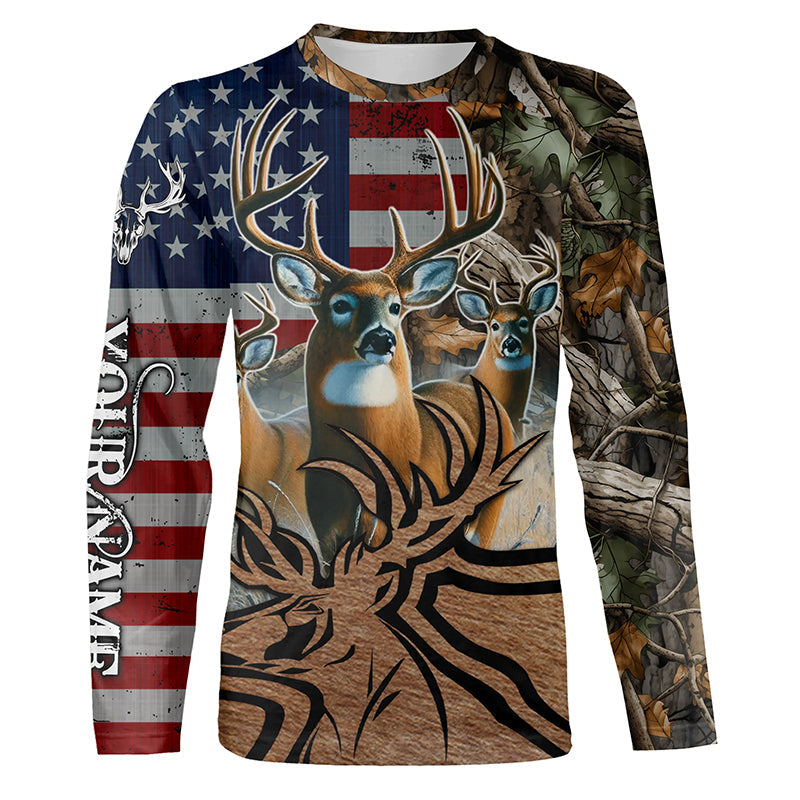 American Deer hunting camouflage shirt Customize Name 3D All Over Printed Shirts