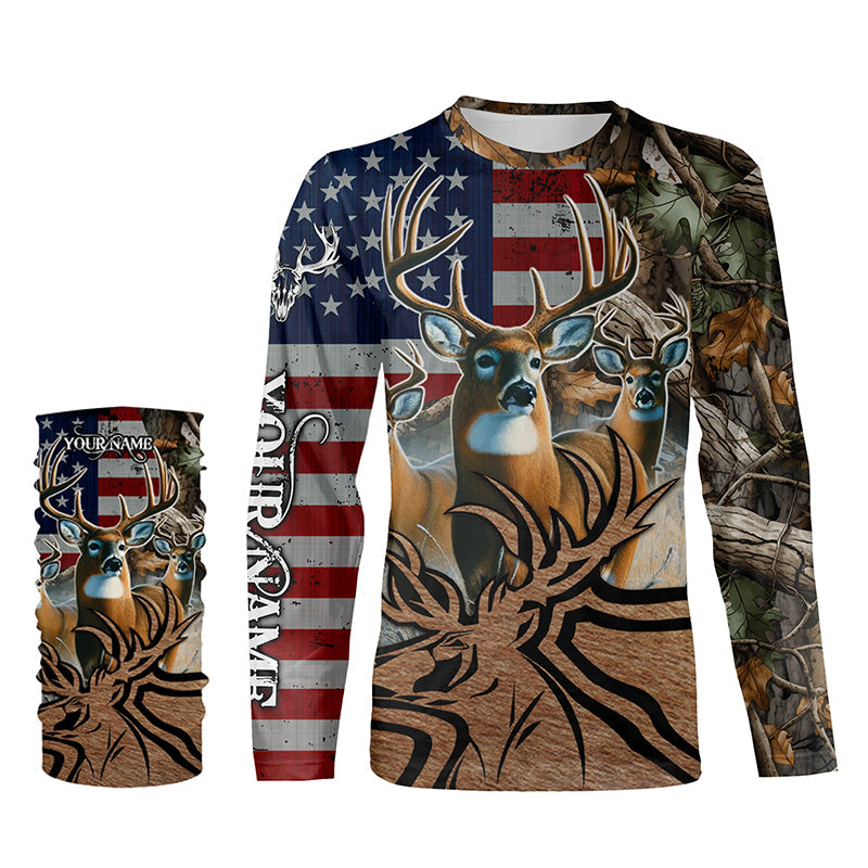 American Deer hunting camouflage shirt Customize Name 3D All Over Printed Shirts