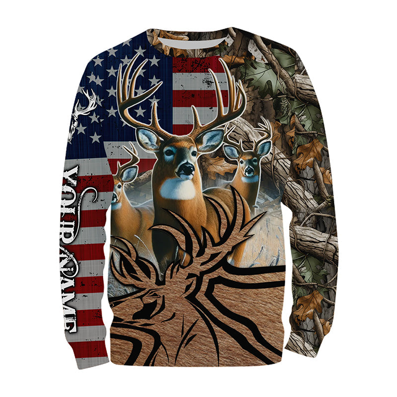 American Deer hunting camouflage shirt Customize Name 3D All Over Printed Shirts