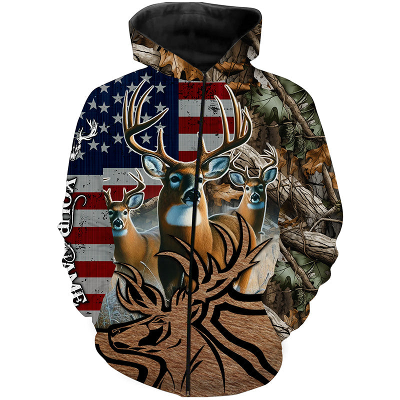 American Deer hunting camouflage shirt Customize Name 3D All Over Printed Shirts