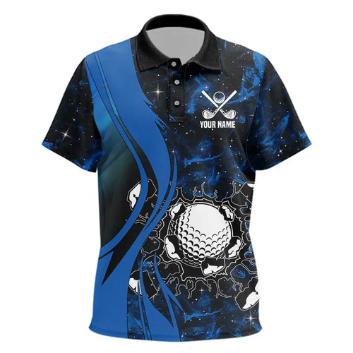 Black and Blue Galaxy golf polo shirt custom cool golf shirts, personalized golf gifts