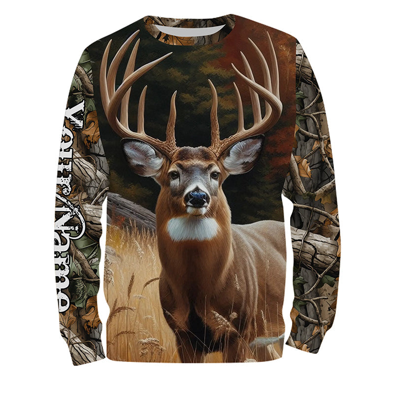 Deer Hunting Camo Customize Name 3D All Over Printed Shirts Personalized gift For Adult And