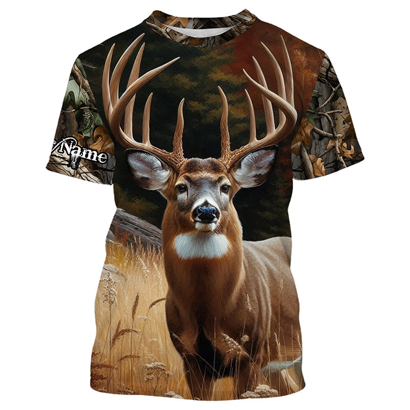 Deer Hunting Camo Customize Name 3D All Over Printed Shirts Personalized gift For Adult And