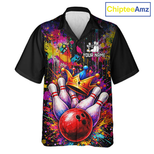 Colorful bowling jerseys Bowling Hawaiian Shirt Custom Bowling Team Button up shirts for bowlers