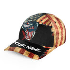 Bass Fishing 3D American Flag patriotic Custom fishing hat Unisex Fishing Baseball Angler hat