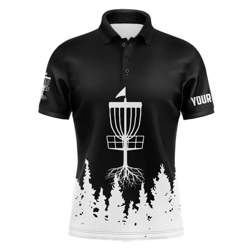 Black and White Disc Golf Basket Disc golf polo shirts custom name disc golf jerseys