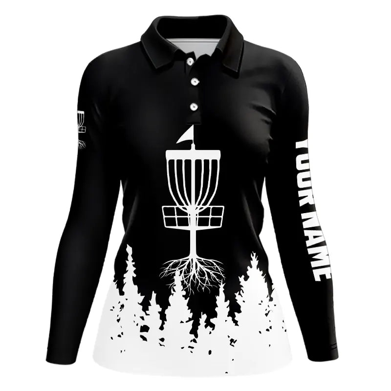 Black and White Disc golf polo shirts custom name disc golf jerseys