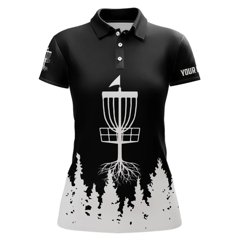 Black and White Disc golf polo shirts custom name disc golf jerseys