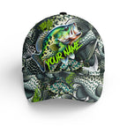 Crappie fishing green scale Custom fishing hat Unisex Fishing Baseball Angler hat cap