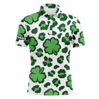 Funny golf polo shirt clover and leopard pattern St. Patrick's Day custom name golfing gifts