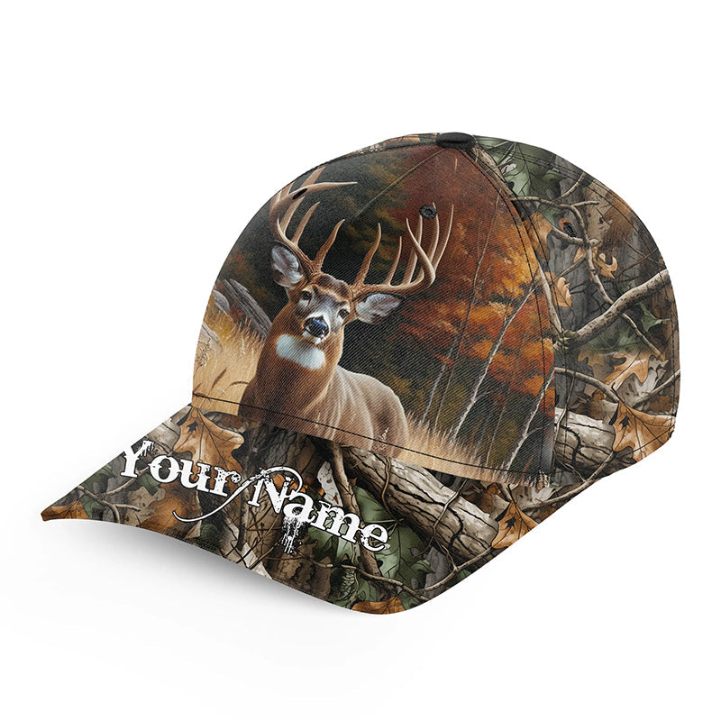 Deer camo hunting hunter hat custom name baseball hunting gifts