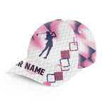 Pink golf hat custom name golf cap hat, gift for golf lovers
