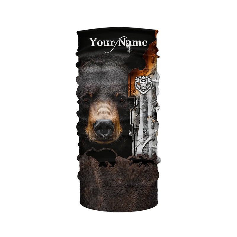 Black bear hunting dog winter camo Customize 3D All Over Printed Shirts Personalized hunting apparel