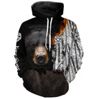 Black bear hunting dog winter camo Customize 3D All Over Printed Shirts Personalized hunting apparel