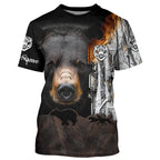 Black bear hunting dog winter camo Customize 3D All Over Printed Shirts Personalized hunting apparel