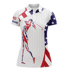 Personalized American flag patriot golf white golf polo shirts custom name golf gifts