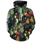 Personalized green cactus flower pattern golf Hoodie custom cactus golf shirt, golfer gifts