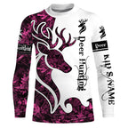 Deer Hunting Pink Camo Customize Name 3D All Over Printed Shirts Personalized Hunting gift