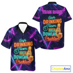 Our Drinking Team has a bowling problem Custom colorful neon funny bowling and beer Hawaiian shirts