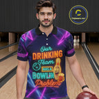 Our Drinking Team has a bowling problem Custom colorful neon funny bowling and beer shirts
