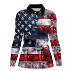 Personalized Polo golf shirts custom grunge American Flag patriotic golf wears